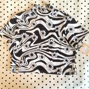 NET Smak Parlour Psychedelic Floral mock neck top XL